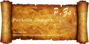 Portois Zsanett névjegykártya